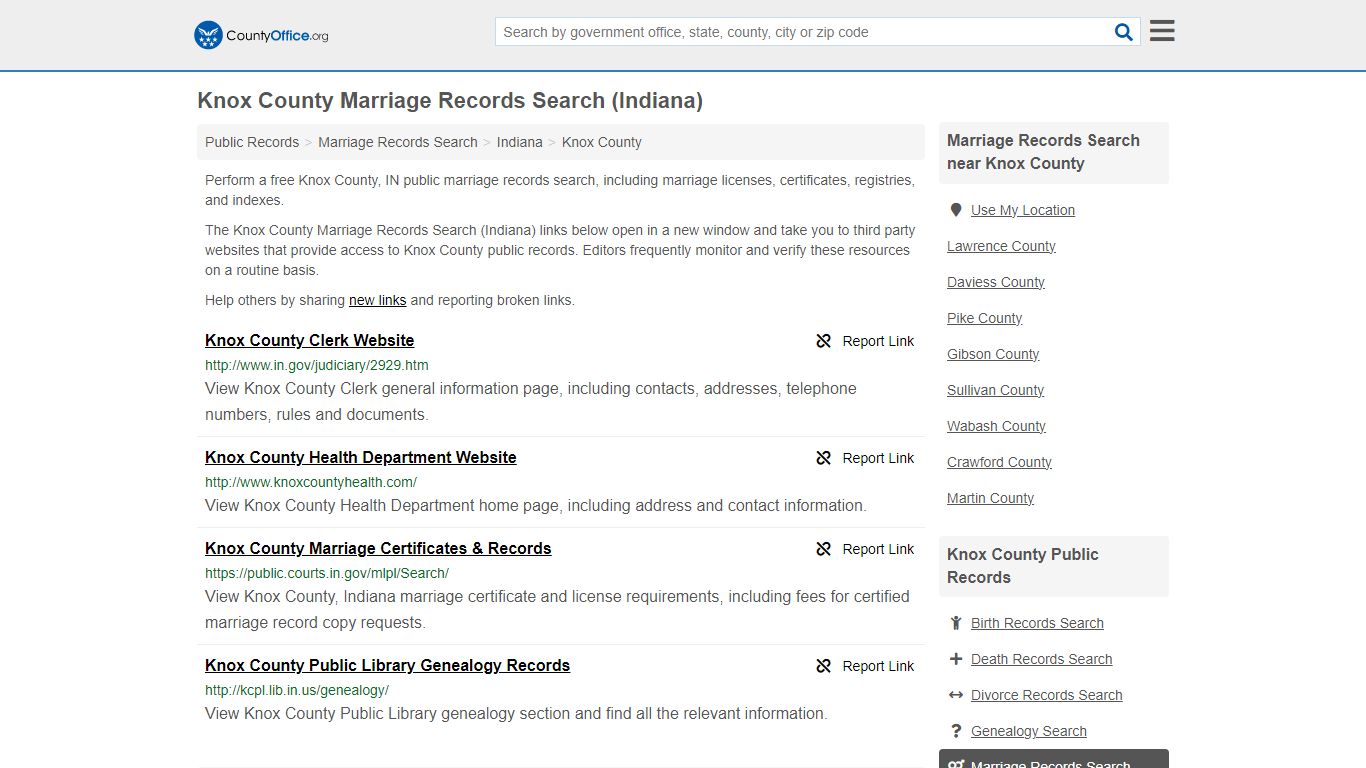 Marriage Records Search - Knox County, IN (Marriage Licenses ...